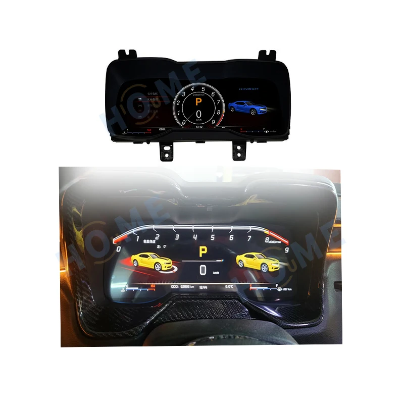 Newly upgraded Linux 12.3-inch digital trunked LCD dashboard Chevy Camaro 2011-2015 Virtual cockpit odometer retrofit accessory