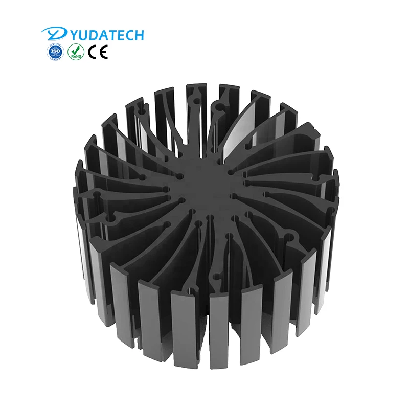 Wholesale customized sunflower LED heatsink round extrusion CNC machining aluminum LED heat sink