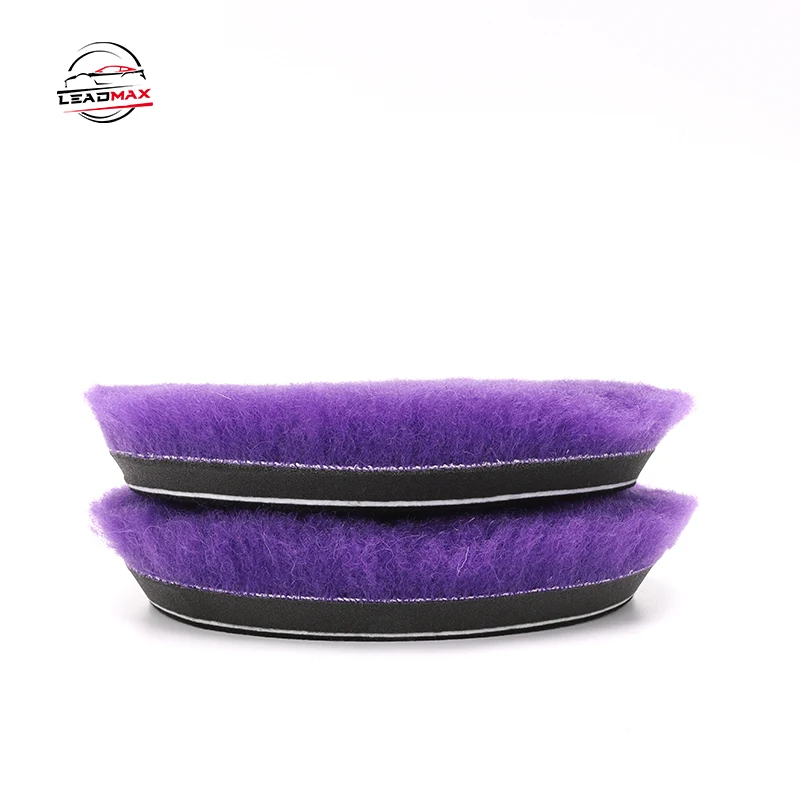 100% Natural Wool Polishing Pad Car Detailing Thick Foamed Wool Buffing Sponge Premium Wool Polishing Pad