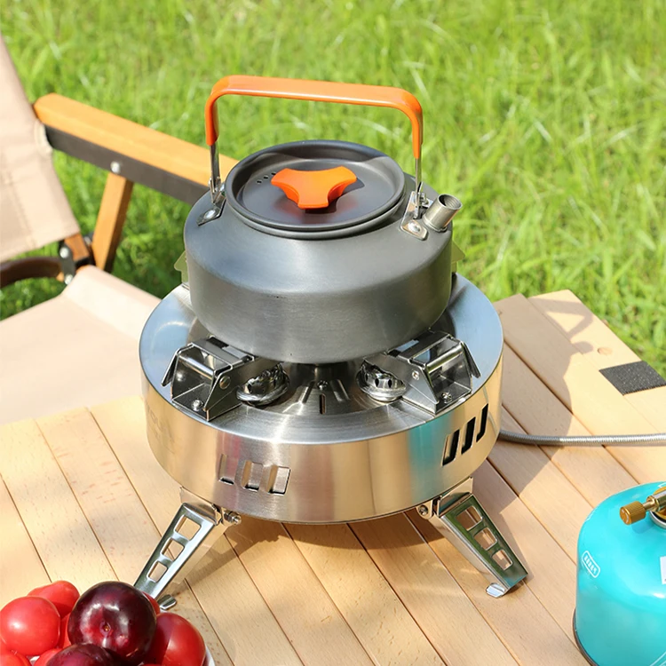 Camping Windproof Gas Stove Outdoor Tourist Burner Strong Fire Heater Tourism Cooker Portable Furnace Supplies Equipment Picnic