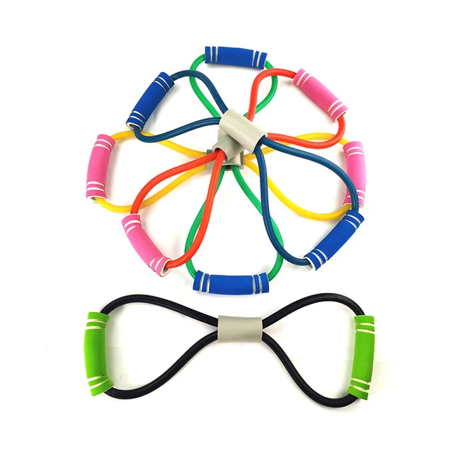 New Arrival Home X Chest Expander Fitness 8 Shape Yoga Resistance Band Straps