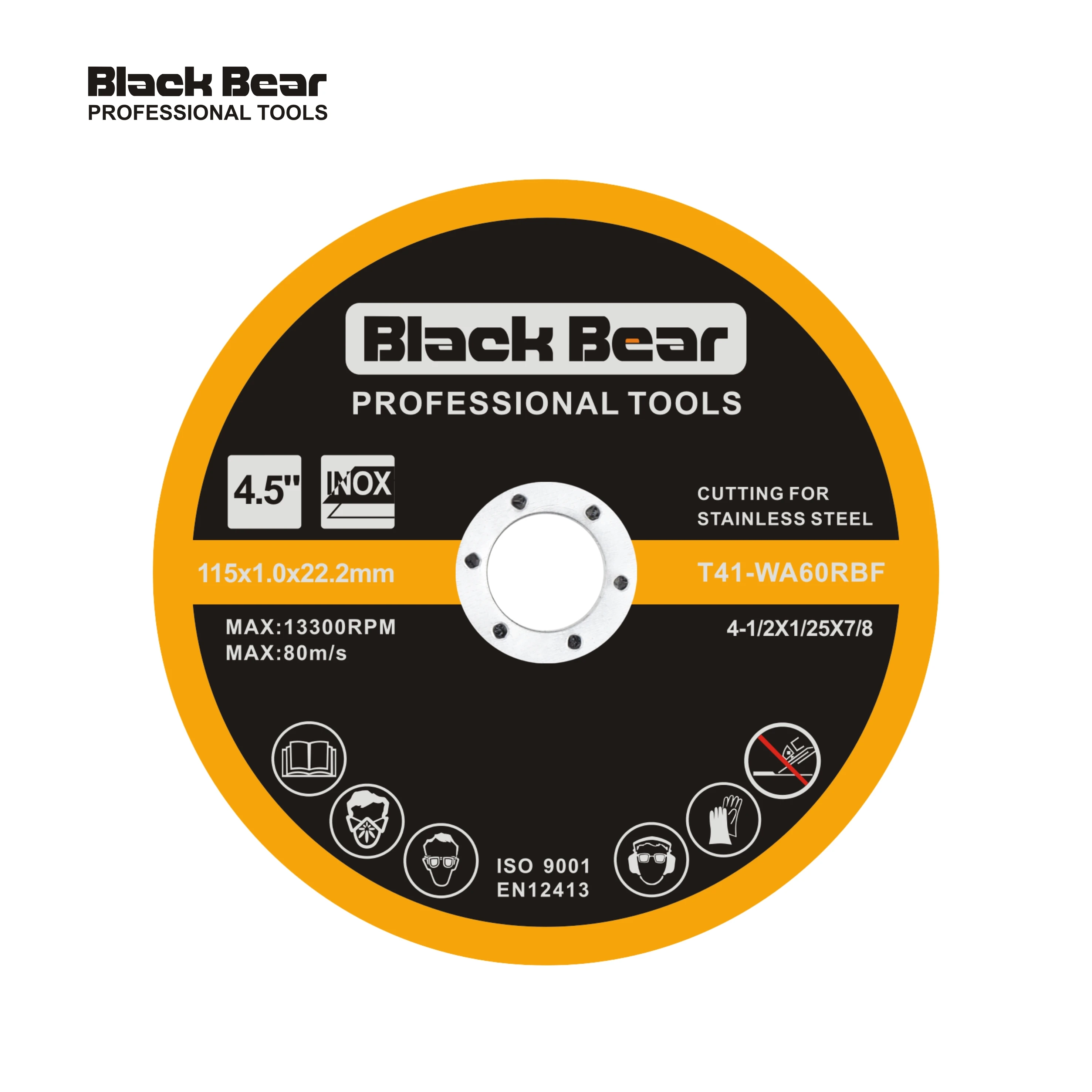 BLACK BEAR HOT SELLING 9Inch 230MM T41 extra-thin Cutting disc for stainless steel inox  abrasive cutting disc for metal
