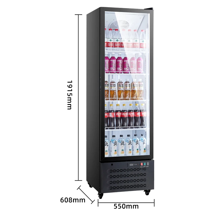 Upright Beverage Display Refrigerator Commercial Supermarket Fridge For Drinks 1 Door Beverage Cooler