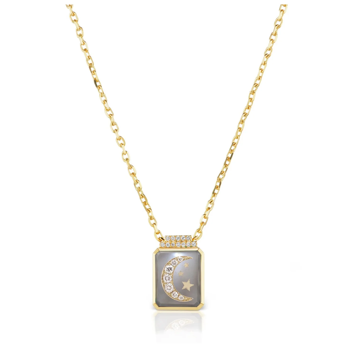 INS gold plated Heart birds pendant strawberry moon Tarot card necklace for women