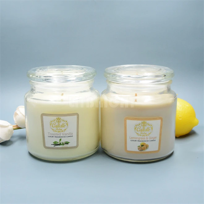 Strong Highly Scent Aromatherapy Paraffin wax candle Scented Glass Jar Candles rustic candles in clear glass jar