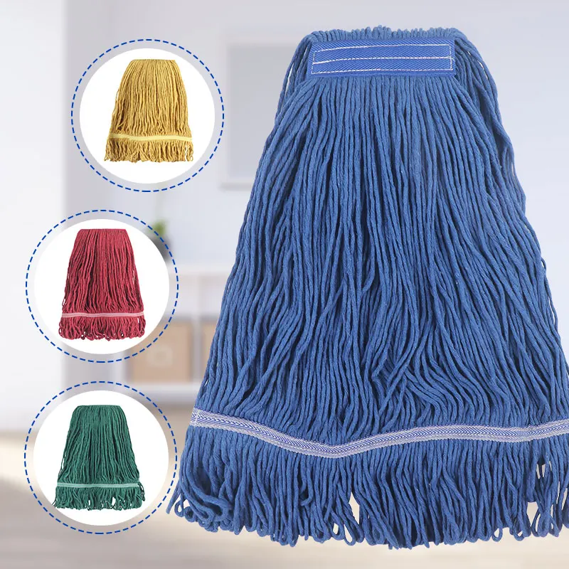 Low Price Wholesale Heavy Duty Wax Cotton Wet Mop Head Replacement for Public Floor Cleaning