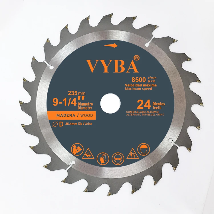
235mmX24T TCT Circular Saw Blade For Cutting Wood Electric Woodworking Tools Disc 