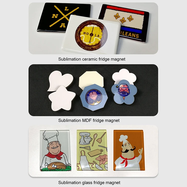 wholesale oem sublimation ceramic blank parts 5cm 6cm square refrigerator magnets custom printed unique christmas fridge magnet