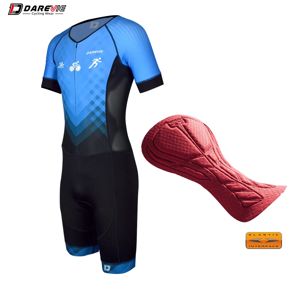 Darevie OEM sublimation print custom team cycling trisuit bicycle skin suit bike speed suit bespoke cycling triathlon suit