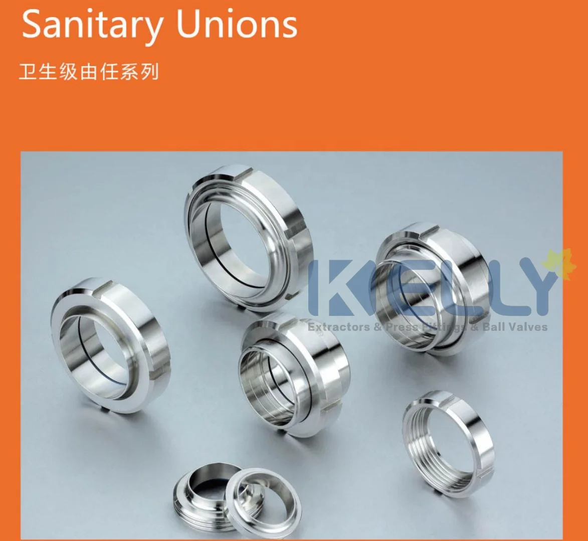 Sanitary Stainless Steel 304 /316L SMS/3A/DIN Standard Union Complete set