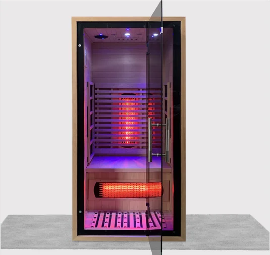 Небольшая семейная деревянная сухая сауна Hemlock 1 человек домашняя инфракрасная комната