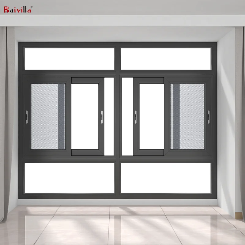 Wholesale Aluminium Glass Foshan Windows and Doors Made in China Minimalist Graphic Design Stainless Steel Horizontal Sliding