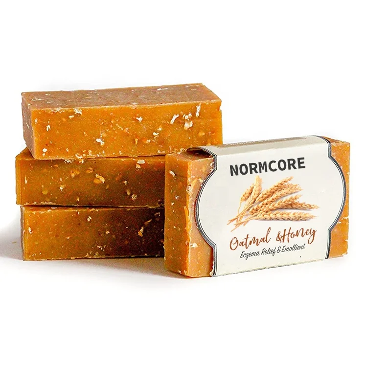 Oem 100% Natural Organic Honey Oatmeal Exfoliating Bath Soap for Women and Men