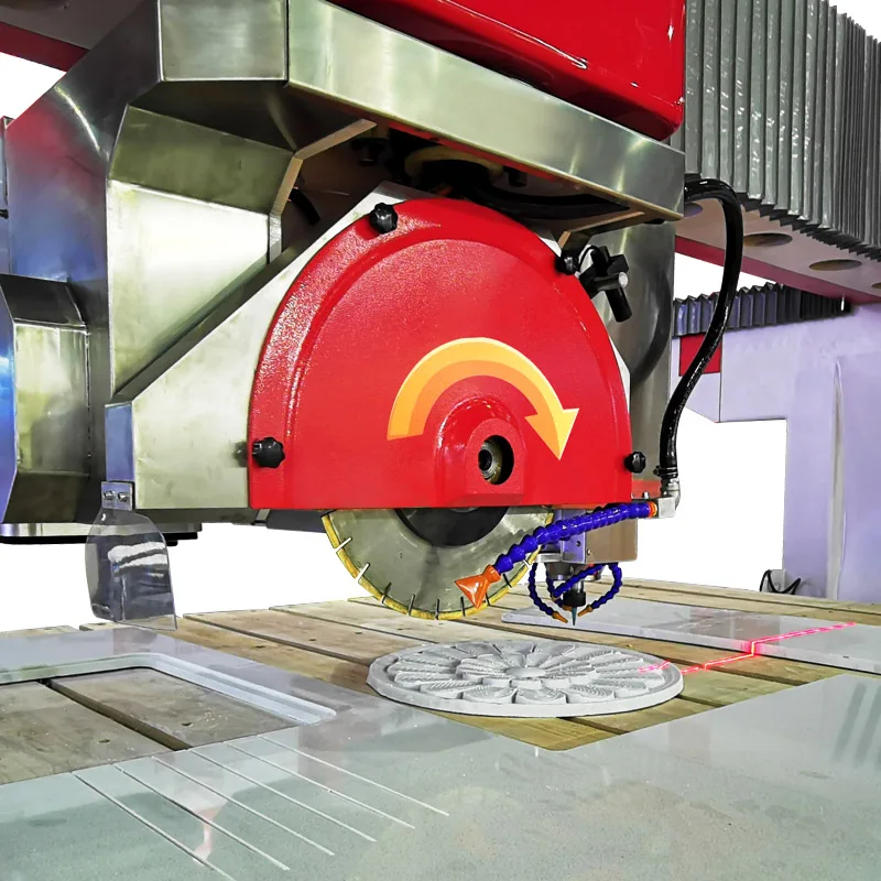 Hualong machinery HKNC-500 5axis granite sink hole cutting carving router marble cutter 5 axis bridge saw cnc machines for stone