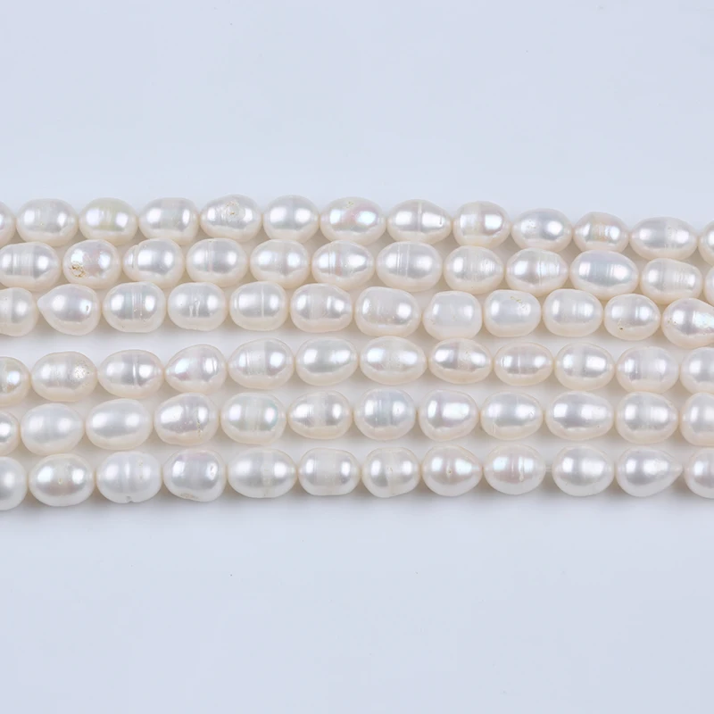 8-9mm A grade wholesale natural color freshwater real rice pearl beads strands