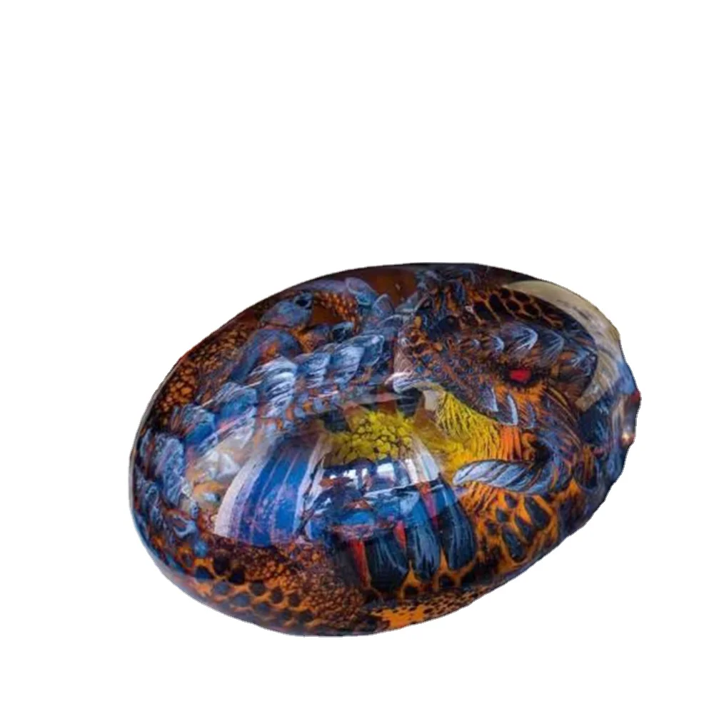 Dream Crystal Transparent Glowing Lava Dragon Egg-resin Sculpture Desktop Ornaments Home Decoration Ornaments Souvenirs