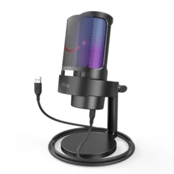 FIFINE A8 Streaming Condenser Microphone Gamer Podcast Microphone RGB Gaming Microphone