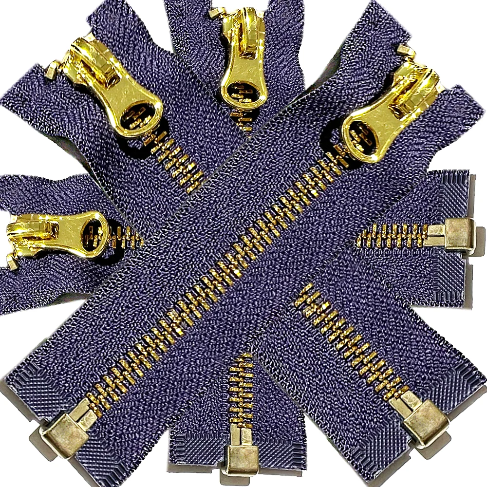Молнии аксессуары на заказ молния открытый конец M5 # чай золотой цвет Y металлические латунные зубья металлическая молния для джинсов сумок курток