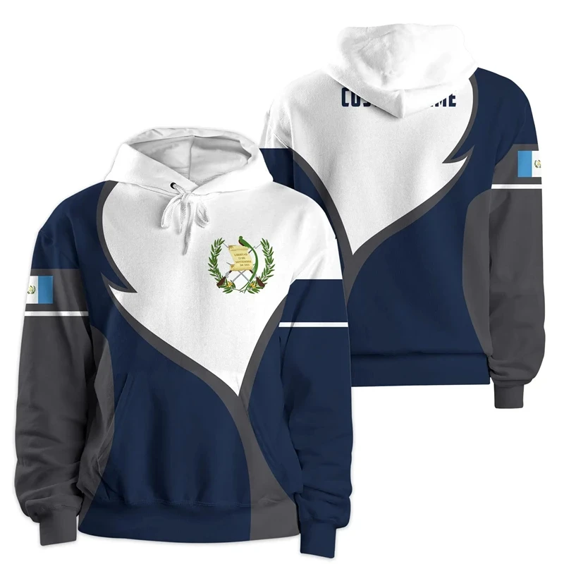 Guatemala National Flag Hoodies For Men Drop Shipping Loose Plus Size Sweatshirts Tops Streetwear Male Pullovers Tracksuit 2024