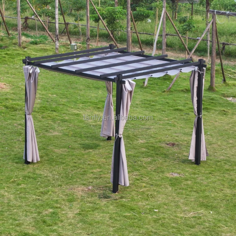 New Style Garden Backyard Pergola Aluminum Outdoor Waterproof Gazebo Pavilion Windproof Pergola Modern