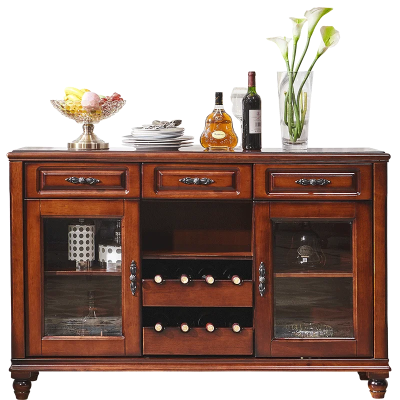 Solid wood sideboard wine cabinet home kitchen cupboard tea cabinet