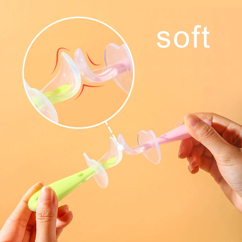 Silicone Trainer Spoons with Choke Guard for Baby Led Weaning Silicone Self Feeding Utensil Easy Grip Toddler Cutlery Kit with