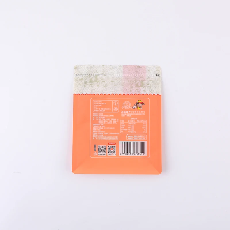 Digital print custom logo plastic foil food packaging bag stand up pouch with zipper and clear window