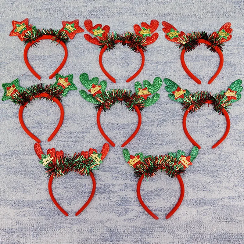 Christmas Headbands Hair Bands Christmas Tree Glitter Headbands Holiday Party Gift Costume for Women Party Cosplay Decoration
