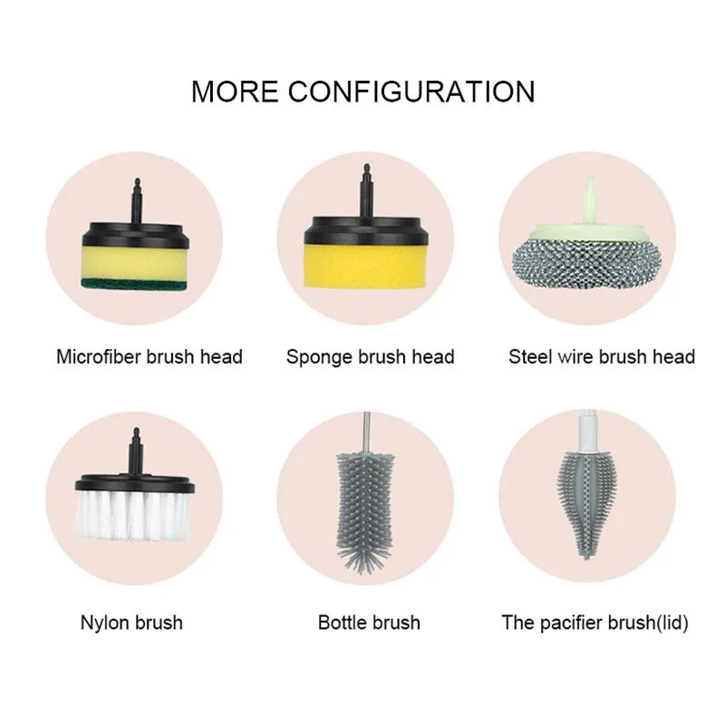 New Multi Electric Cleaning Brush Household Cleaning Tool Handheld Kitchen Cleaning Brush Wireless And Convenient Bowl Cleaner
