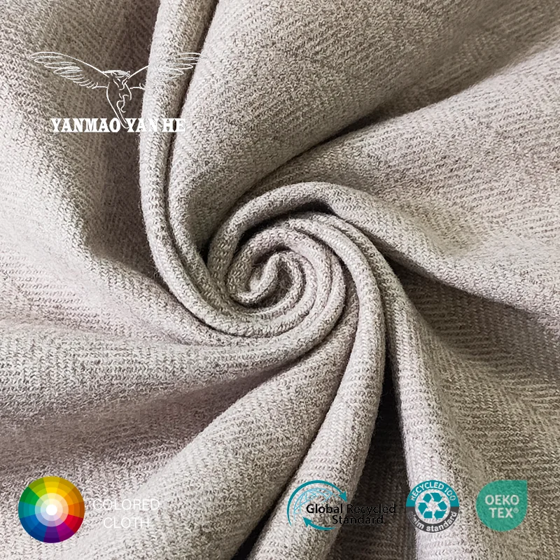 Прямая Продажа с фабрики HIGG 315GSM полиэстер спандекс вискоза ткань стрейч затемнение переработанная для домашнего текстиля одежда