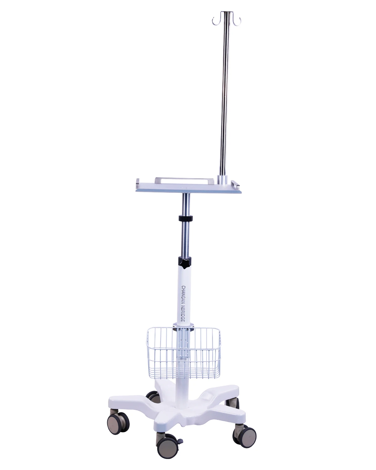 Customizable Hospital instrument Medical Trolley Cart in White Colour and Castor Wheels with Brakes