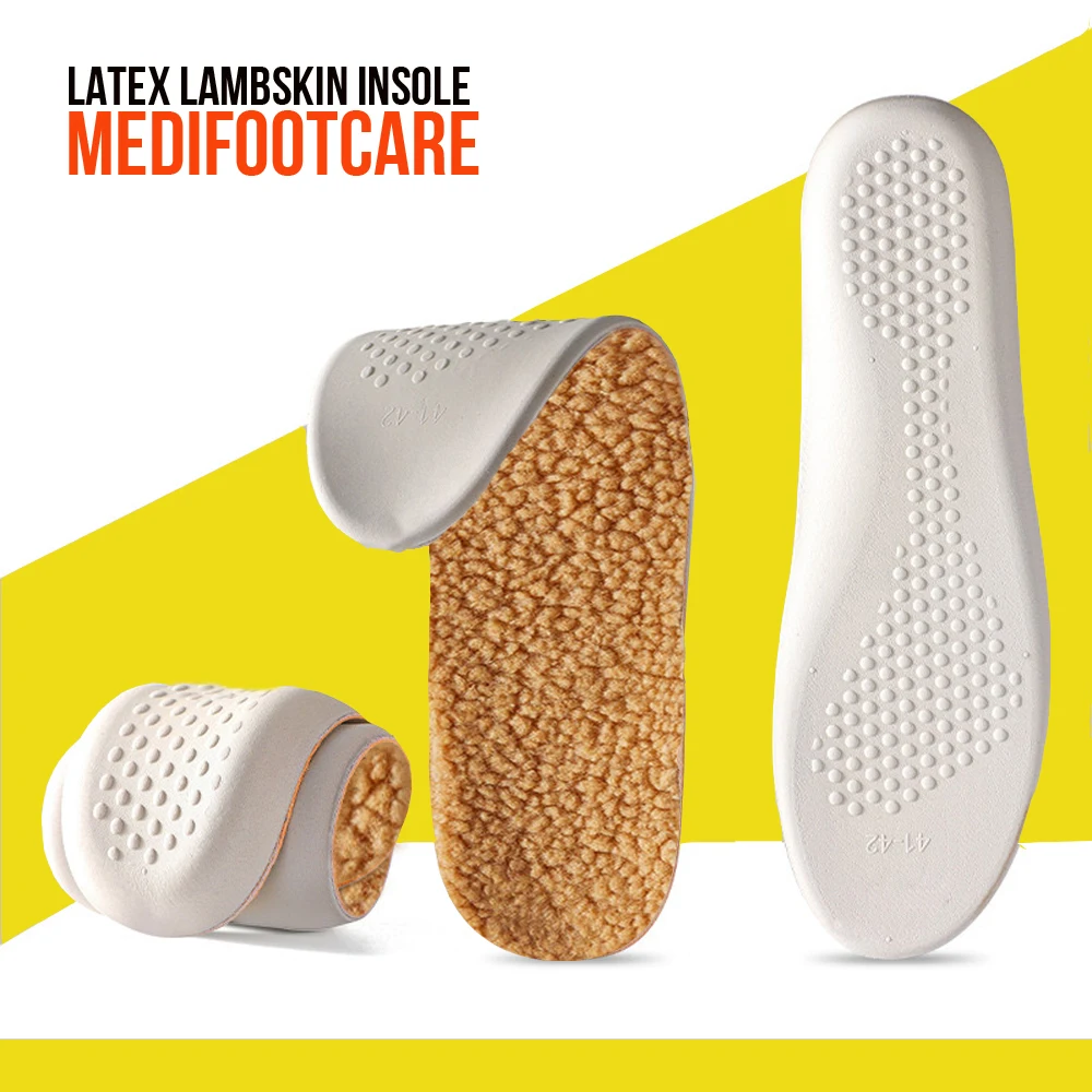 Lambswool Warm Insole Massage Shock Absorption Autumn Winter Sports Leisure Insoles Thick Warm Insoles for Men Women