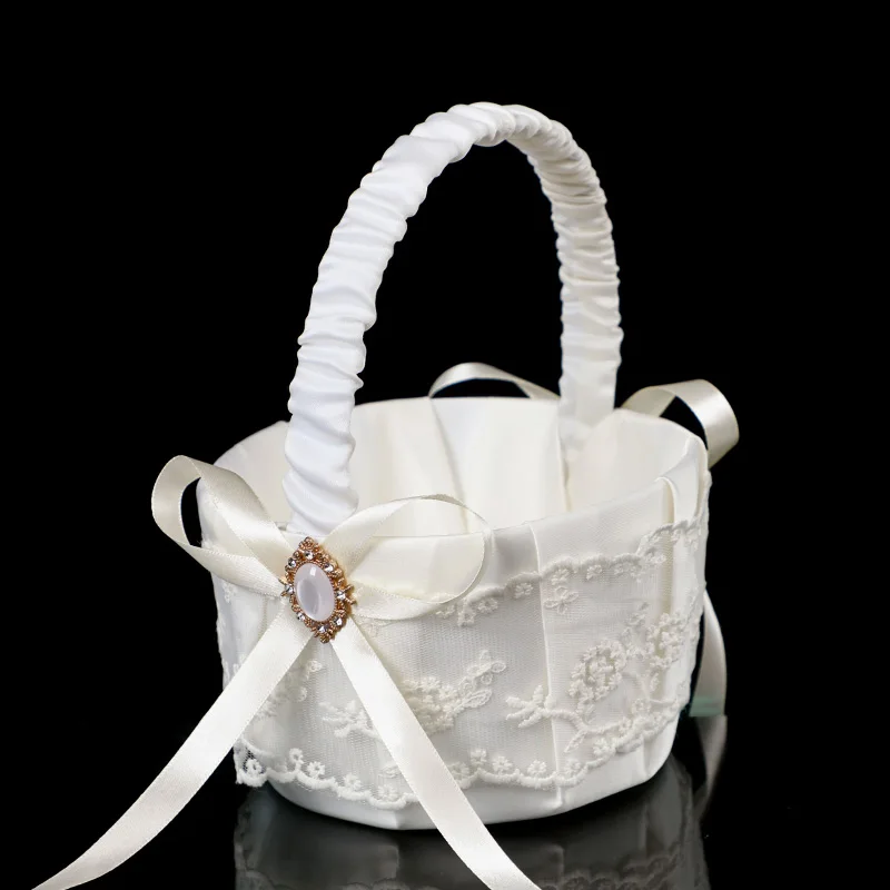 2023 Wedding Supplies Ribbons Ring Holder Bridal Pillow Flower Basket