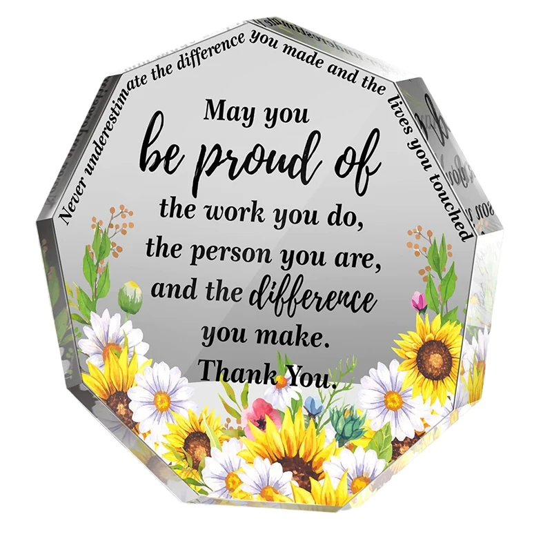 Custom Birthday Gifl Acrylic Bock Desk Plaque Teacher Sublimation Blanks Sign Plaque Clear Acrylic Photo Plaque