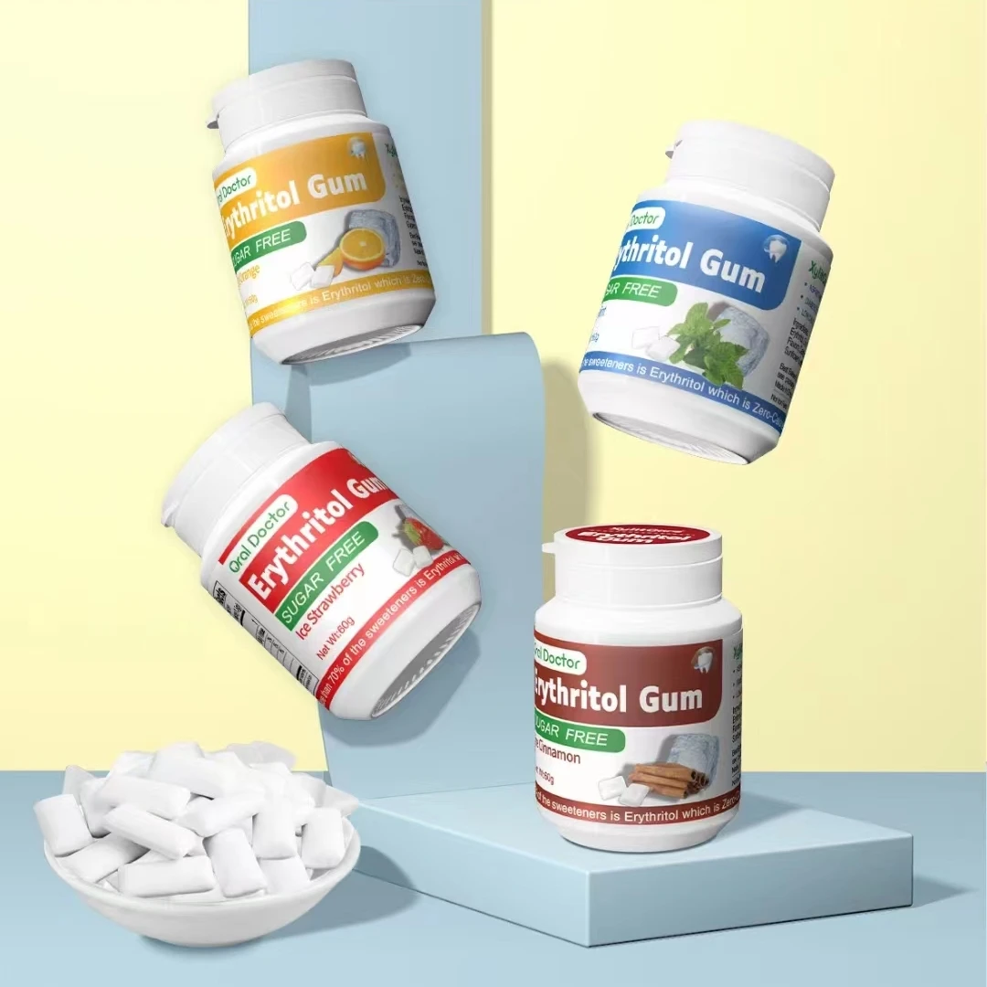 Customized Aspartame Free GMO Free Xylitol Chewing Gum In bottle