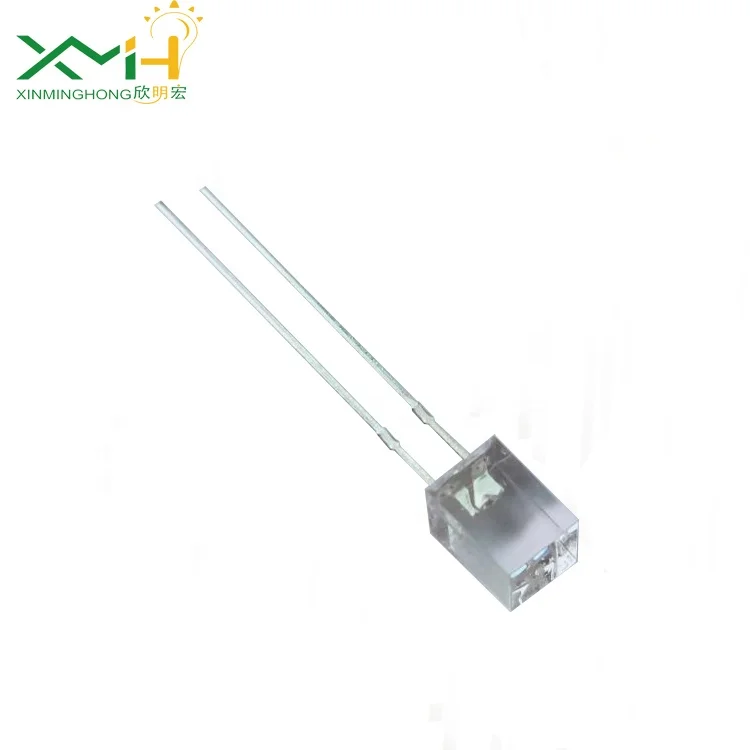 Rectangular LED diode 5x5x7mm with transparent lens, through hole, blue 465-470nm DIP LED