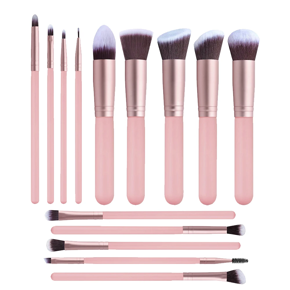 Professional Makeup Brushes Set 14pcs Wood Handle Cosmetics Make up Tools Powder Contour Foundation Eyeshadow Brush