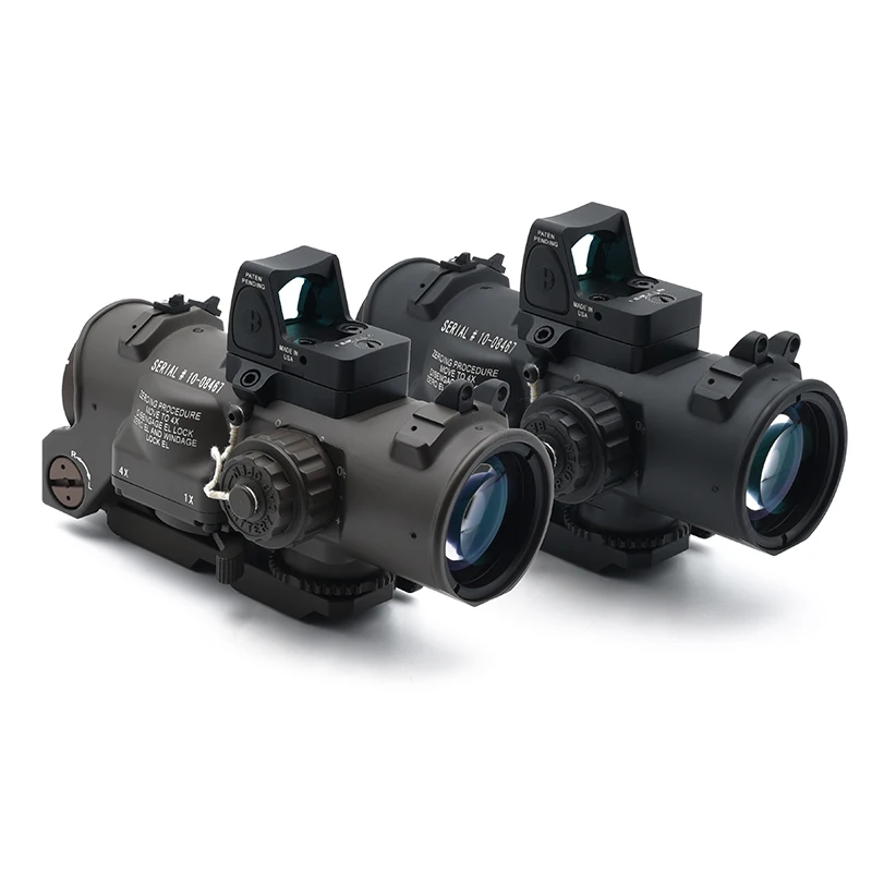 OPP TACTICAL Hunting DR 1-4X Scope Fixed Dual Purpose Scope Tactical Optics 1-4x Magnifier with Mini Red Dot Sight