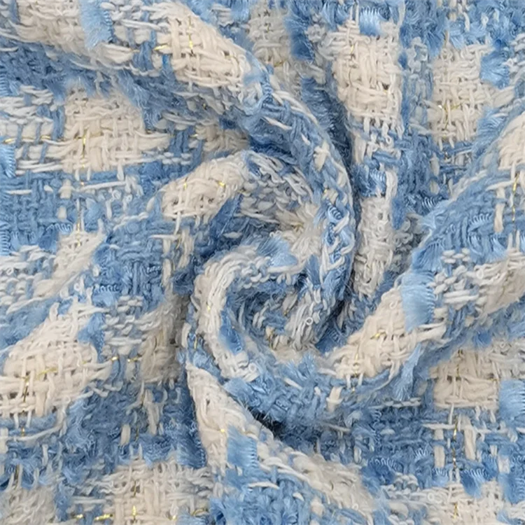 New Design 100% polyester tweed yarn dyed Heavyweight Fabric wool for Shacket Women Jacket