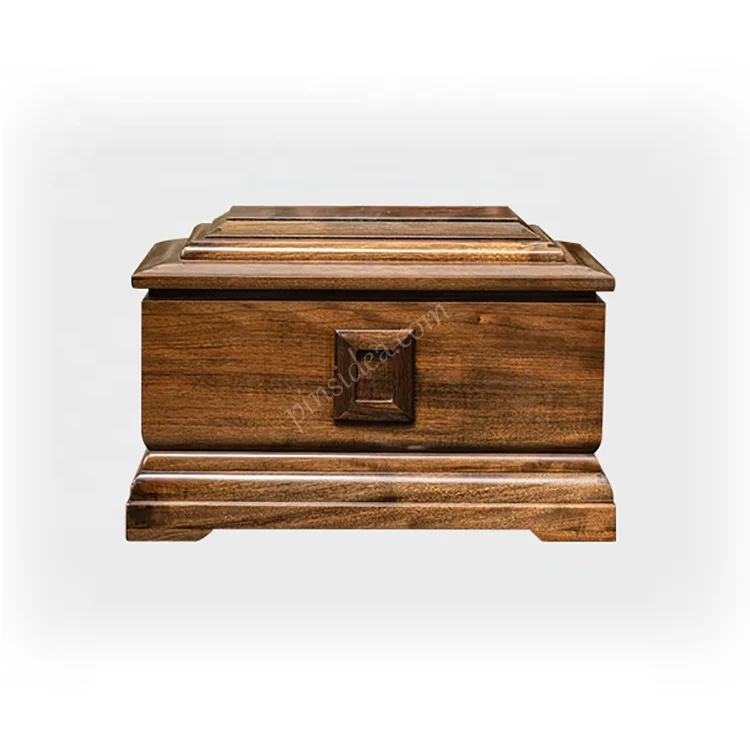 Wholesale and customization of funeral supplies, traditional classic style solid wood coffins, Human Adult Cremation casket