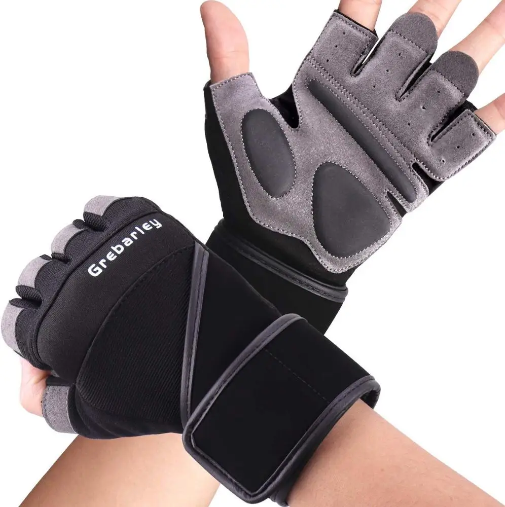 Grebarley Gym Training gloves with Wrist Support Weight lifting Breathable Sport Crossfit Training Suit for GLOVES