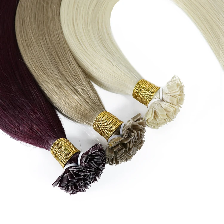 Raw Hair Double Drawn k tip hair Pre-bonded Keratin Flat Tip Hair Extensions Russian Remy 100% European Human Extensions