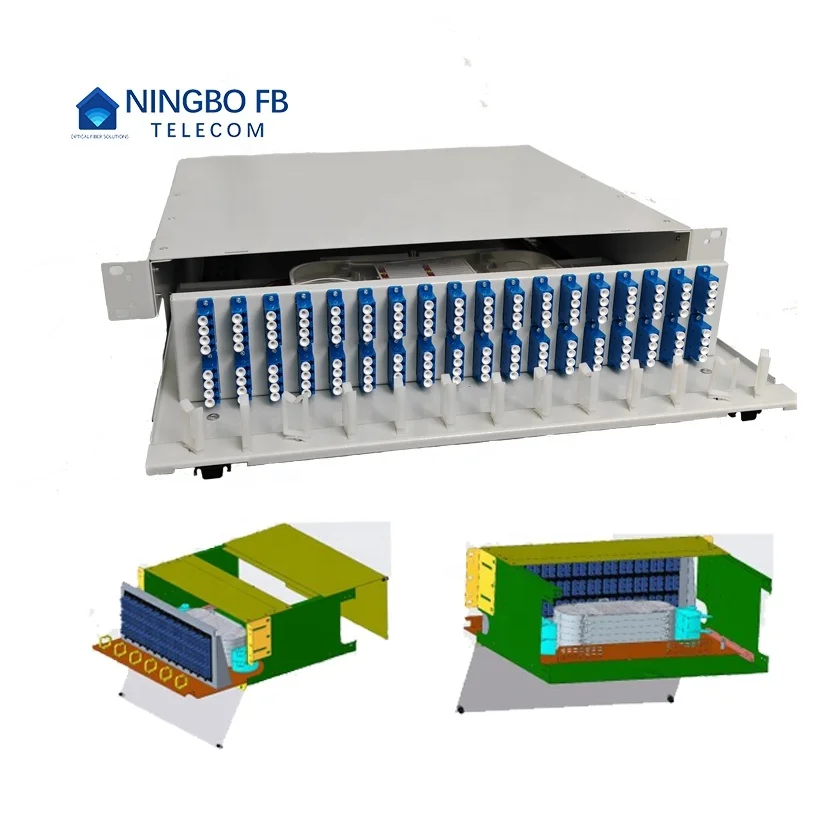 Optical Distribution Frame with Patch Panel  19-21 Inch Auto Adjust 12 24 48 72 96 144 288  port core Optic Fiber Rack