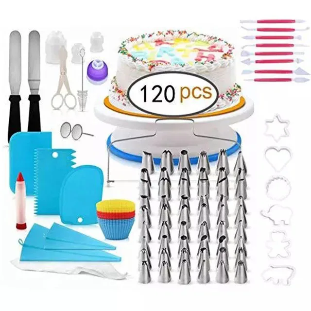 
Baking Tools 120 Pieces White Non-Slip Plastic Cake Turntable Set 