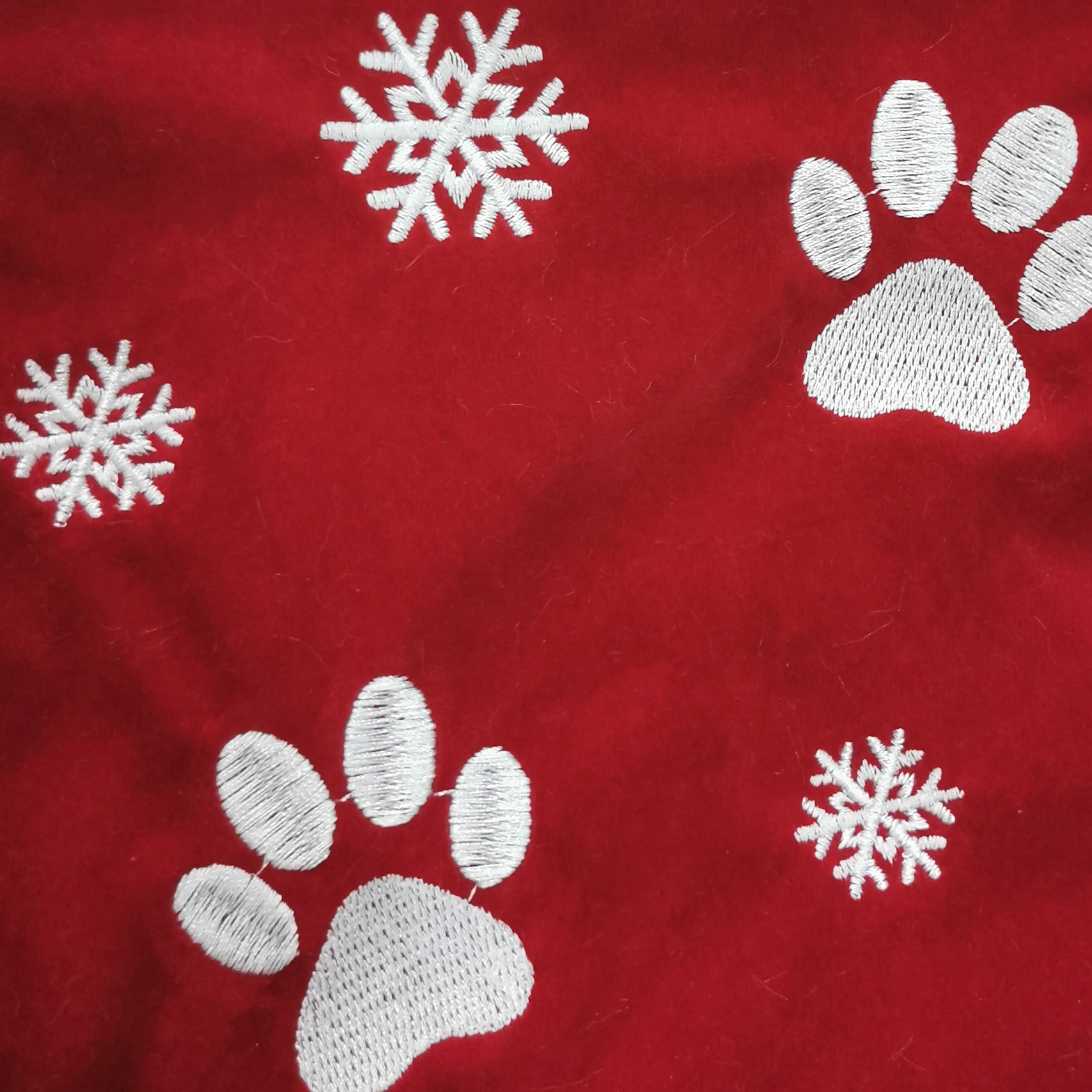 Christmas Stocking Personalized Red Green Stockings With Paw Prints Around Christmas Stocking Pet Paw