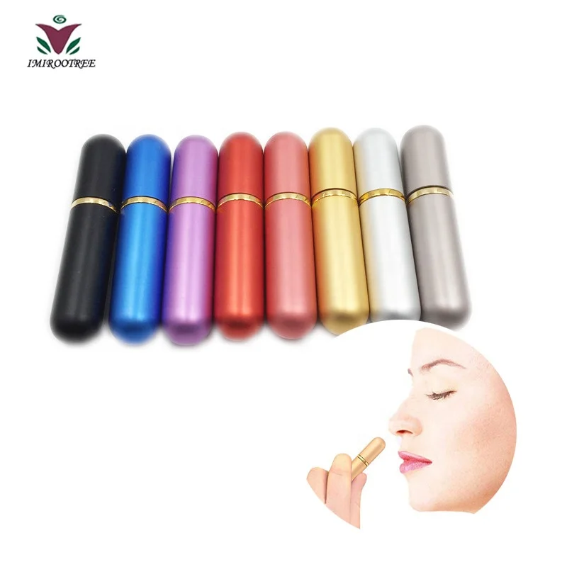Essential Oil Aluminum Nasal Inhalers with Polymer Cotton Wicks, Set of 10 Colors