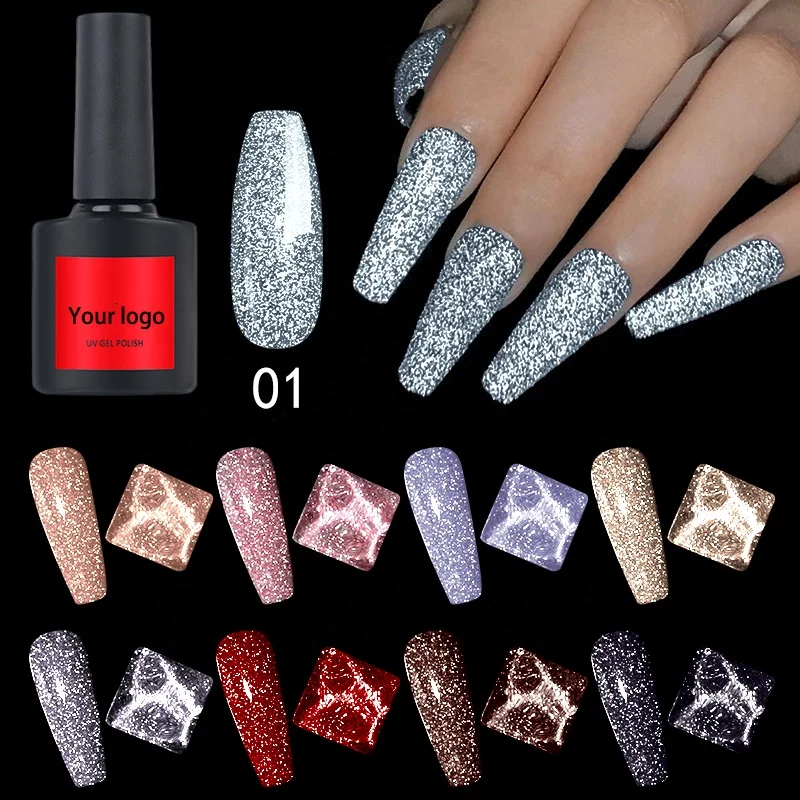 UV Gel Factory professional Wholesale custom logo supplier colorful broken diamond glitter polish nail gel