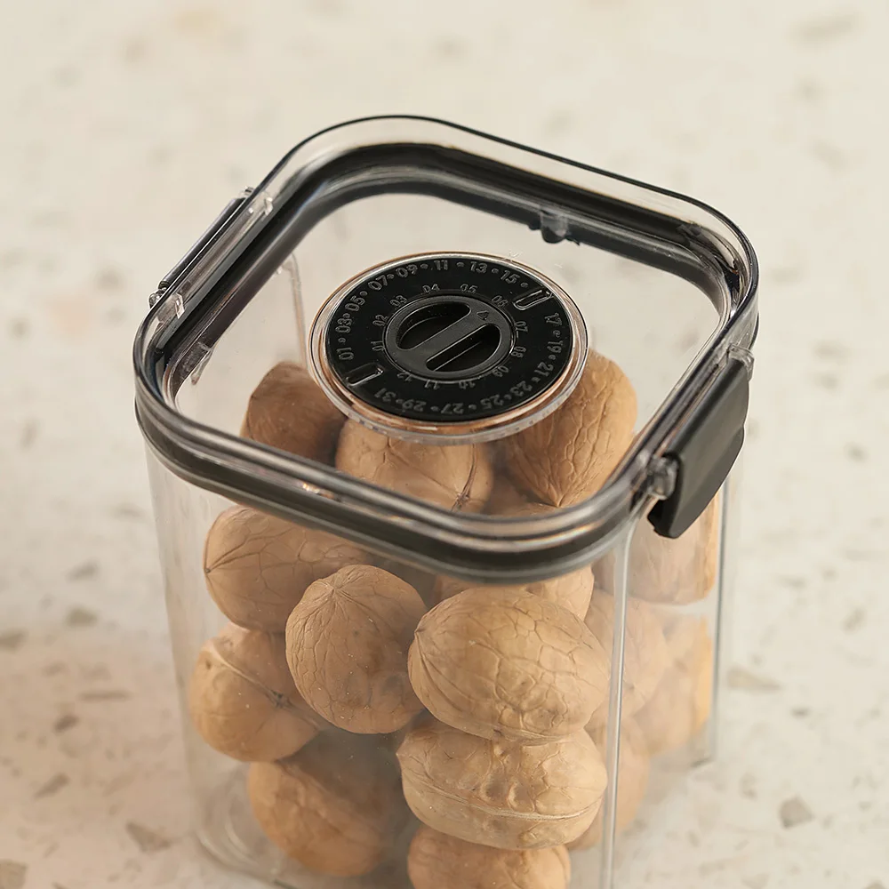 Plastic cereal containers 2 sides locked easy to seal jars for dry food to keep fresh for longer