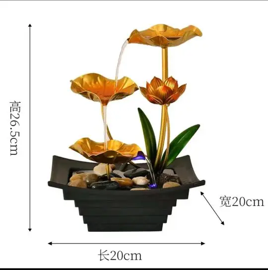 LATEST DESIGNS NEW PRODUCTS Tabletop Fountains Indoor Lotus Leaf Relaxation Fountains square base Table Decoration  OFFICE DECOR