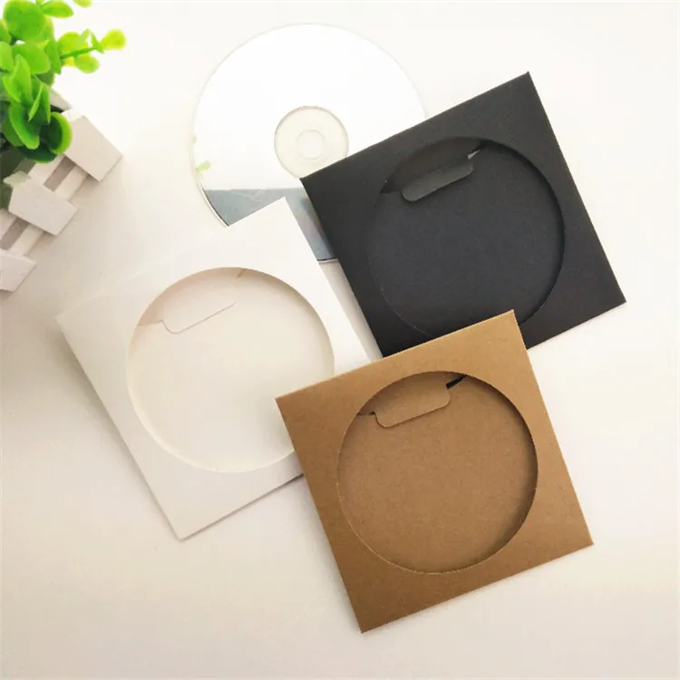 100 pack 250gsm cardboard paper Kraft paper hollow-out card photo envelope storage bag Paper CD case DVD photo cover box